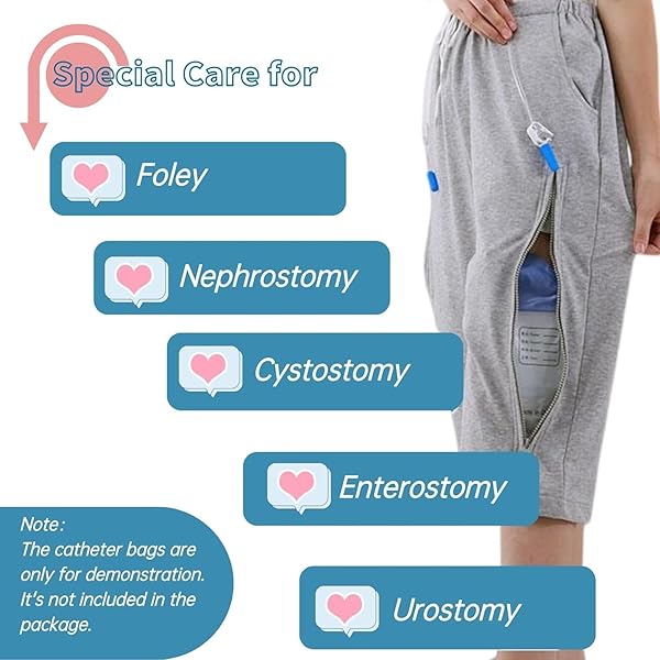 LUIVZD MENS URINE BAG PANTS CARE UNDERWEAR CATHETER SHORTS URINATE DRAINAGE BAG PANTS FOR ELDERLY (COLOR : GREY, SIZE : XXL-XXLARGE)