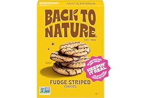 Back to Nature Fudge Striped Cookies, Plant-Based, Non-GMO, Made with Wheat Flour, Snack Happy, 7.7 oz Box