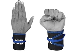 WOD Wear Wrist Wraps for Powerlifting, Strength Training, Bodybuilding, Cross Training, Olympic Weightlifting, Yoga Support - One Size Fits All