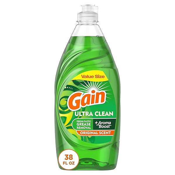 GAIN ULTRA DISHWASHING LIQUID DISH SOAP, ORIGINAL SCENT, 38 FL OZ