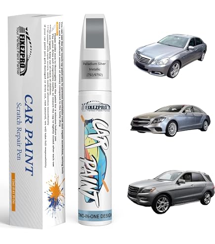 Selenite Gray Metallic(992/7992) for Mercedes Benz Touch Up Paint Pen, 2 in 1 Car Scratch Remover with Pen Tip and Brush, Precise Color Match for Car Paint Scratch Repair, Quickly and Selenite Gray Metallic(992/7992) for Mercedes Benz Touch Up Paint Pen, 2 in 1 Car Scratch Remover with Pen Tip and Brush, Precise Color Match for Car Paint Scratch Repair, Quickly and