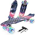 BELEEV 22 inch Skateboards for Kids, Cruiser Skateboard for Beginners Girls Boys Teens Adults, Mini Skateboards Classic Complete Skate Board with Skate T-Tool, Max Load 220 LBS