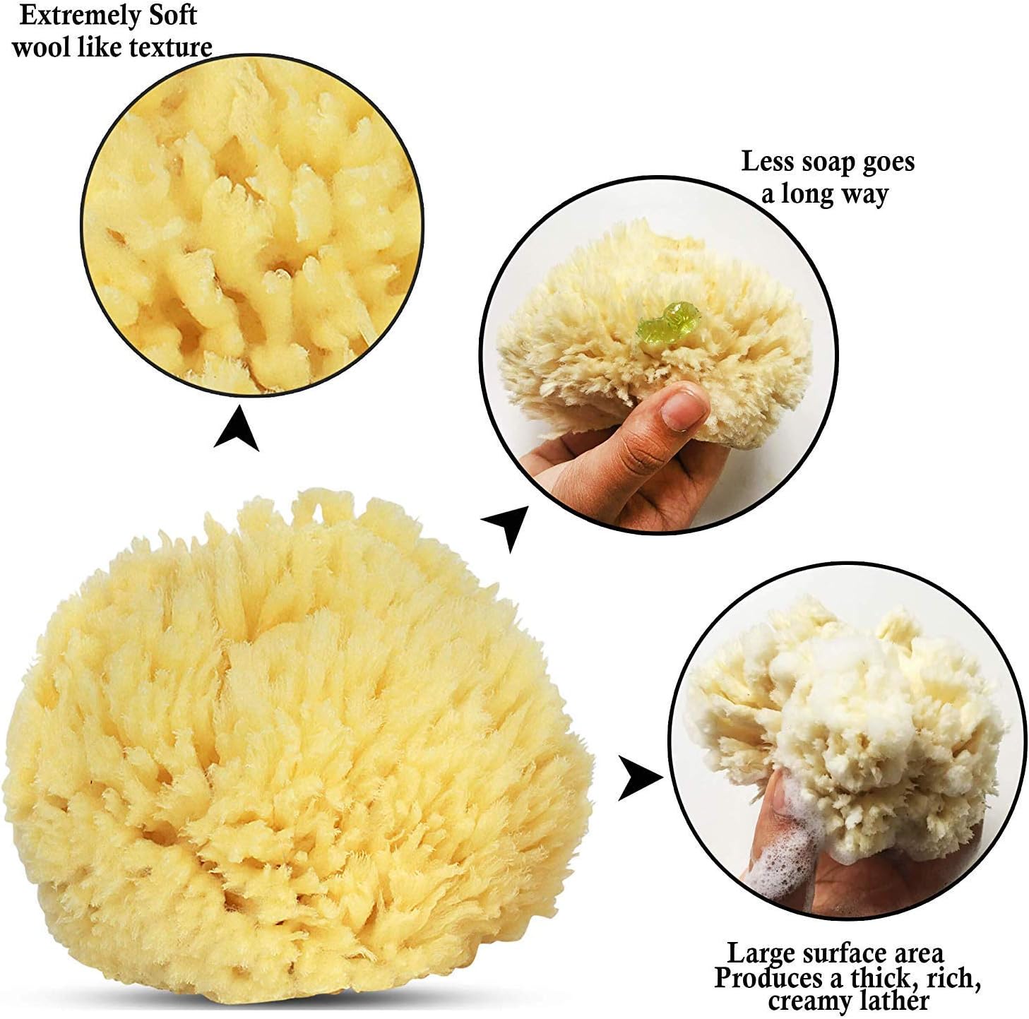 BABY BUDDY Ultra Soft Premium Sea Wool Sponge, 4in, Brown, 4 Pack, 4 count (Pack of 1) - Image 5