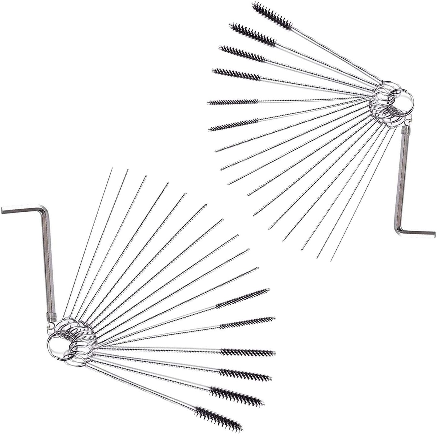Domejo Carburetor Carbon Ejector Cleaning Kit 18 Cleaning Needles with 12 Brushes and 2 Throttle Wrenches 4 inch Nylon Tube Brush: Garden & Outdoor