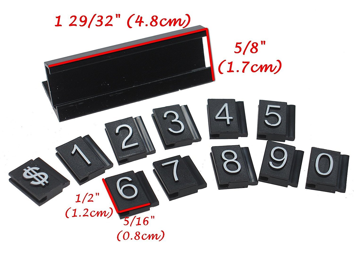 Price Display Counter Stand Label Tag, Adjustable, Number and Base