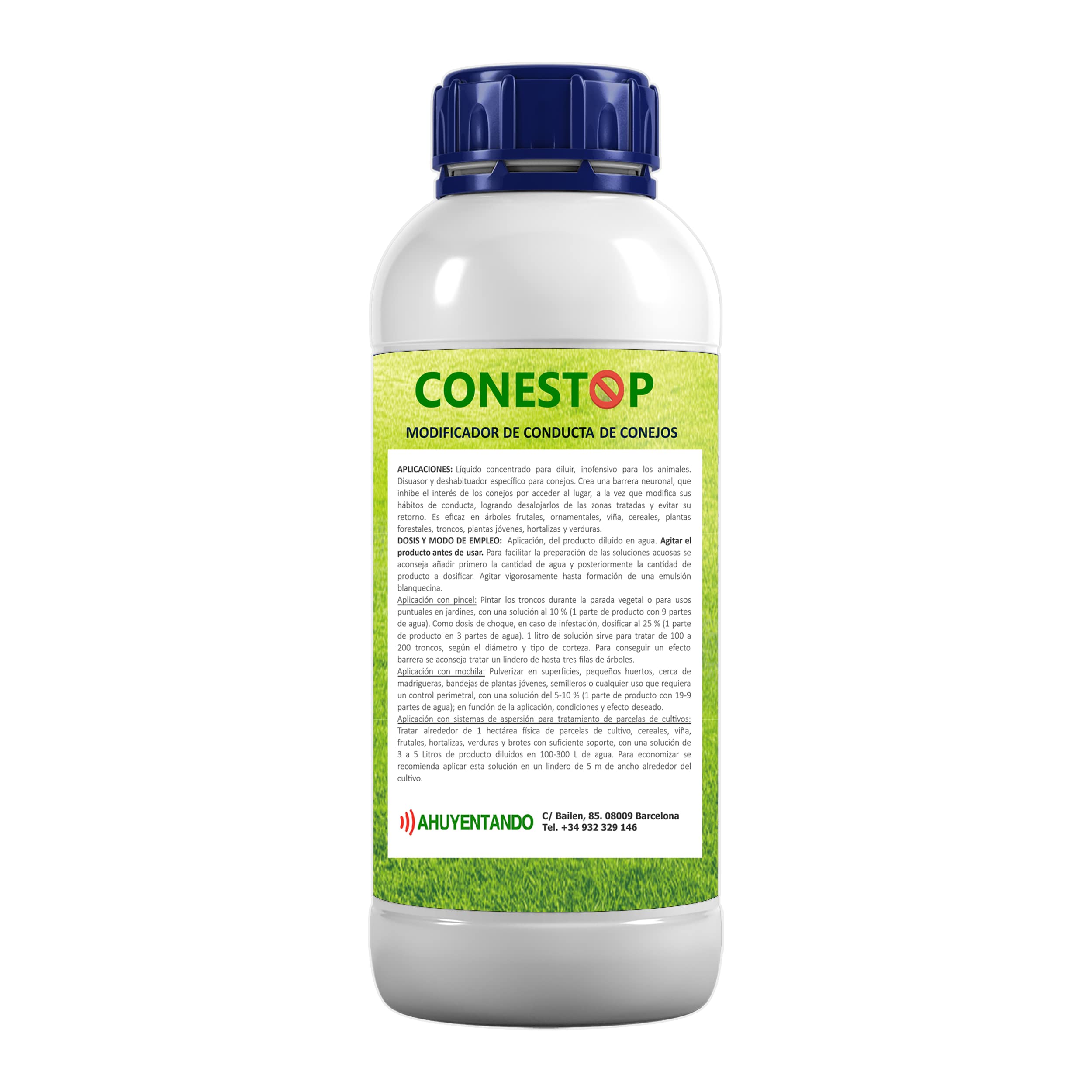 Liquid repeller of rabbits and hares | Apetency reducer | Behavior modifier | Application with sulfator | Plantations, vineyards, fruit and ornamental trees | Surface: 3 m²