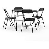 EMMA + OLIVER 5-Piece Multipurpose Folding Card Table and Chairs Set for 4 Players, Padded Top Portable Square Folding Table