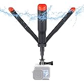 YALLSAME Floating Selfie Stick for GoPro Hero 13 12 11 10 9 8 Mini Max Fusion Session, DJI OSMO Action 6 5 Pro 4, AKASO Brave EK7000, 4 in 1 Underwater Waterproof Pole Monopod Hand Grip Tripod Stand
