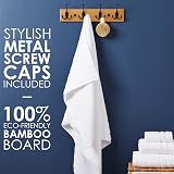 LARHN Wooden Coat Hooks Wall Mounted 4 Triple Black Bamboo 42 cm with Fixings view 3