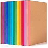 ALKALO 30 Pack Lined Notebook Journals Bulk, A5 College Ruled Composition Notebook, 8.3”x 5.5”,Kraft Cover with Rainbow Spines, 15 Colors 60 Pages for School Office Travel