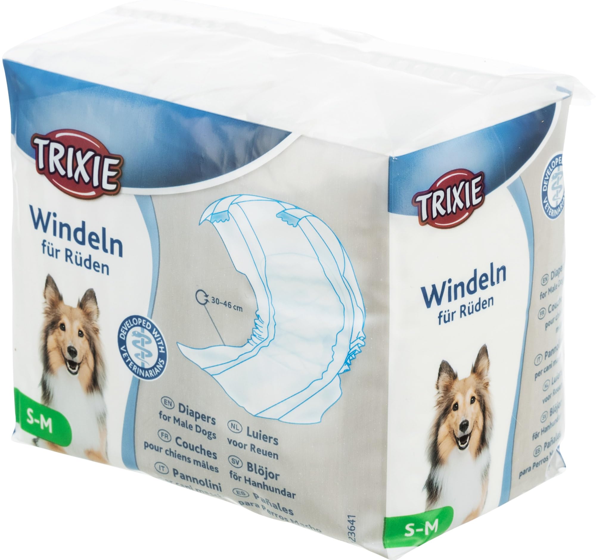 Trixie Twelve Diapers for Male Dog, Small/Medium