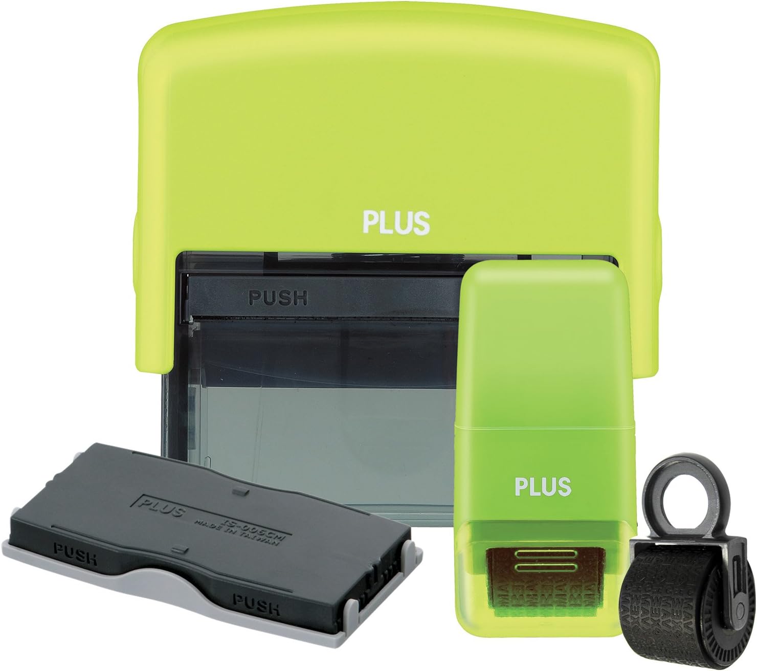 Guard Your ID Identity Theft Large Stamp (4-Piece, Green) Prevention KIT for Hiding Private Information with Extra Refill Plus Mini Roller with Additional Refill
