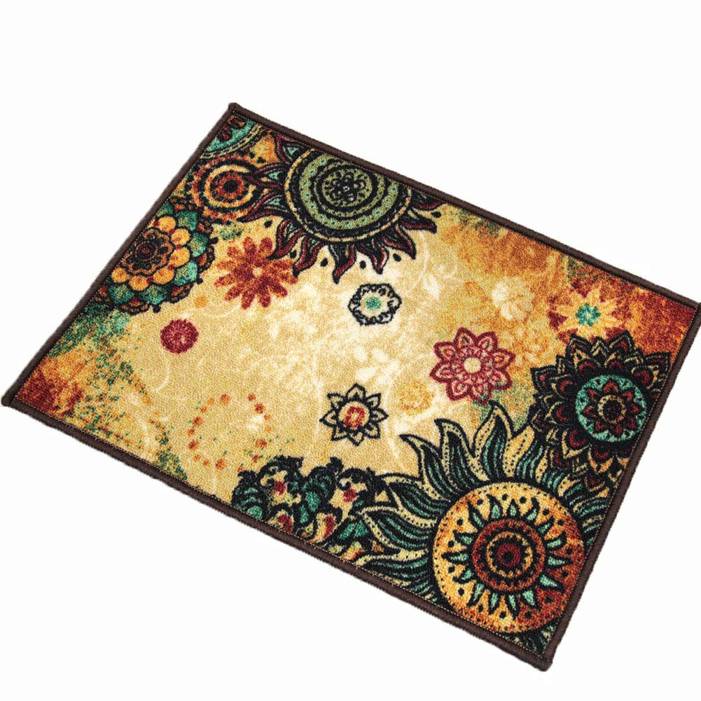 Boho Area Rugs Retro Floral - MeMoreCool Home Living Mats Protective Decorative Carpets 1PC 16 X 24 Inch