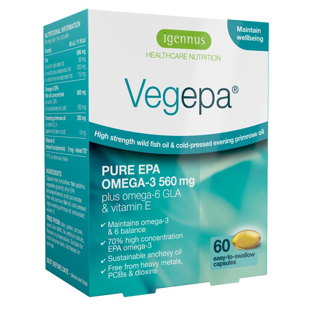 Amazon.com: 10 PACK Vegepa Omega-3-6 Supplement, 800mg Wild Fish Oil with Virgin Evening Primrose Oil, 560mg Omega-3 EPA with GLA for Balanced Omega-3-6 ...