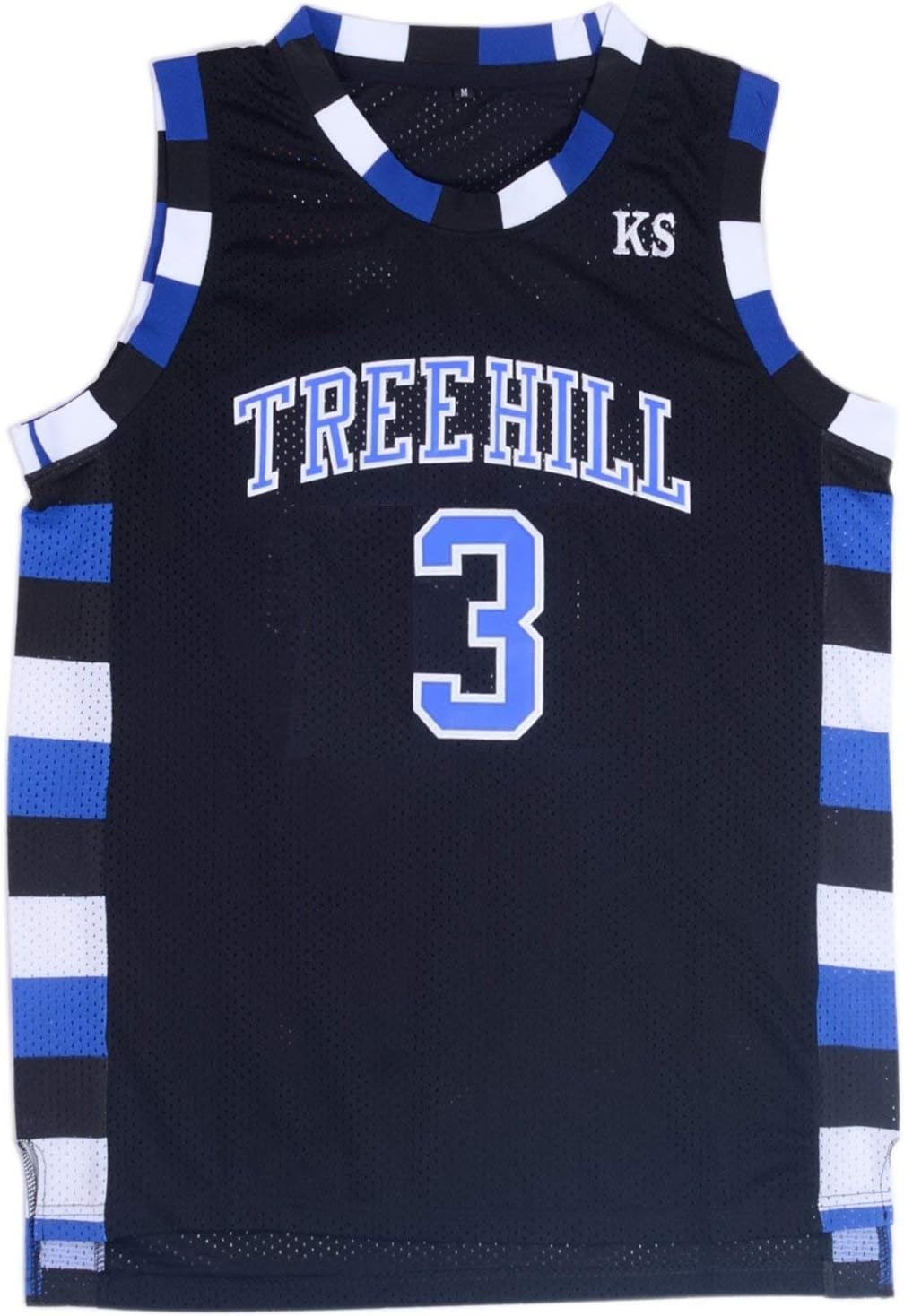Mens Lucas Scott 3 Ravens Basketball Jersey Stitched Sports Movie Jersey Black/White/Blue