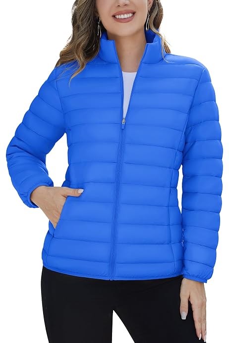 Women's Quilted Puffer Short Jacket – Lightweight, Warm, Lapel Collar With Side Pockets, Trendy Winter Outwear S-XXL