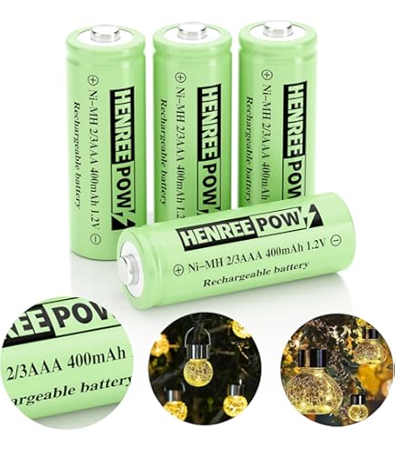 Amazon.com: 8 x 2/3 AAA NiMH Button Top Batteries (300 mAh