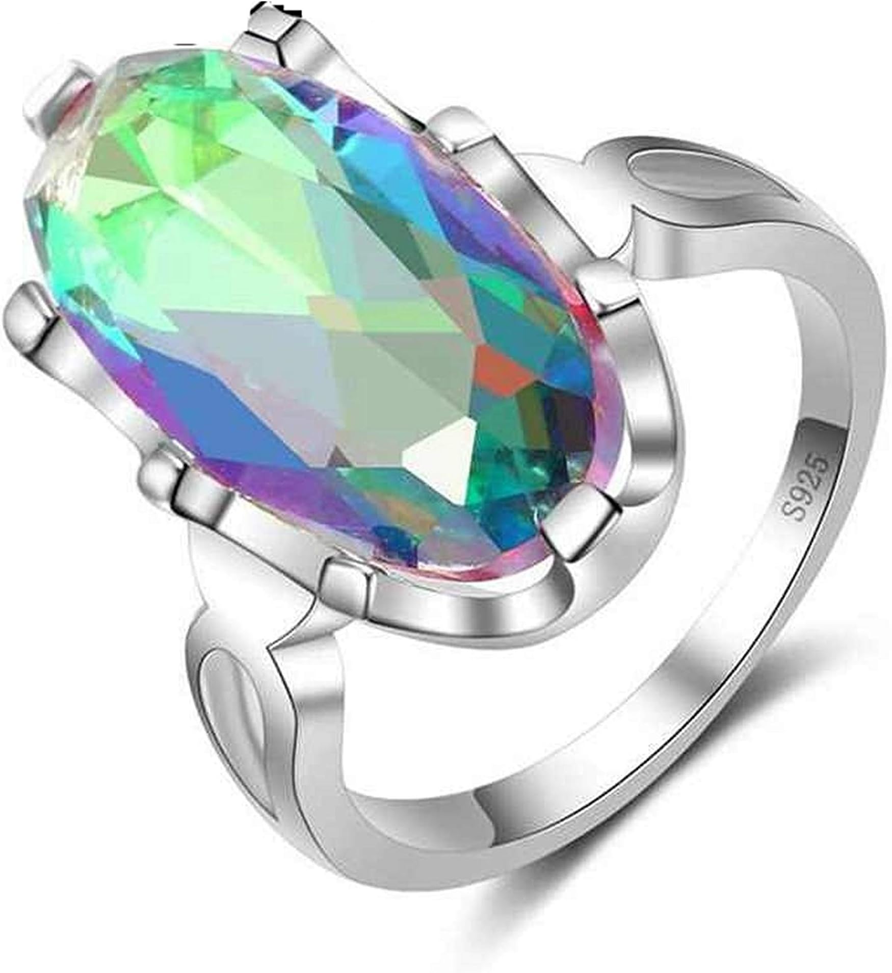 Luxury Ring – Zircon Stone – Mystic Rainbow Topaz – Silver 925