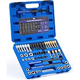 OMT 49 PCS Thread Chaser Set, UNC UNF and Metric Thread Repair Kit | 1/4" to 9/16" &amp; M6-M14 Ranges; Forged Steel, 3 Files Included, Damaged Bolt Fixer, Auto Mechanics