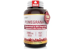 Herba Pomegranate Supplement 3000mg – 180 Capsules | 40% Ellagic Acid | 15:1 Extract from 200mg Equivalent to 3,000mg Pomegra