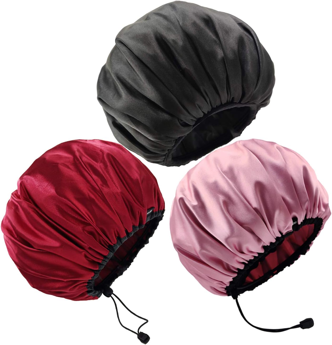 Extra Large Shower Caps For Women Adjustable Satin Waterproof
