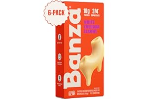 Banza Chickpea Pasta Mac & Cheese – High Protein Gluten Free Healthy Pasta – Mac & Cheese, Elbows with White Cheddar (Pack of 6)