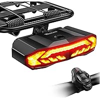 WSDCAM Bike Cargo Rack Tail Light with Turn Signals and Brake Light, Wireless Bike Horn Alarm, Auto On/Off USB C Rechargeable