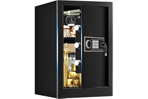 VIDXCVIT 3.0 Cub Large Fireproof Safe for Home Use, Anti-Theft Digital Personal Security Safety Box with Electronic Keypad and Key, Home Safe Box Fireproof Waterproof for Money Firearm Medicine Valuables