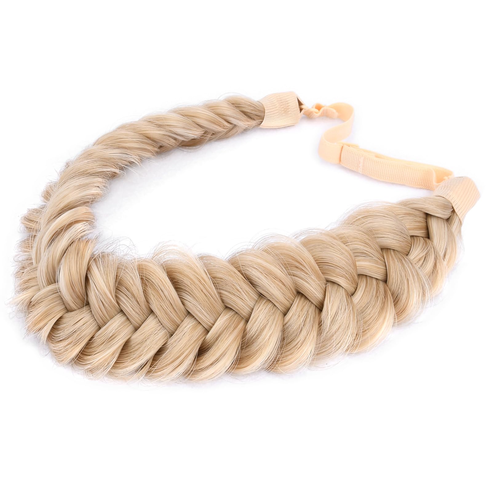 Gledola Messy Synthetic Hair Braided Headband Classic Chunky Wide Plaited Headband for Women Girl Beauty (Honey Blonde) — image 1