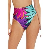 Trina Turk Womens Wailea High Waisted Bikini Bottom, Cheeky Coverage, Swimwear Separates for Women