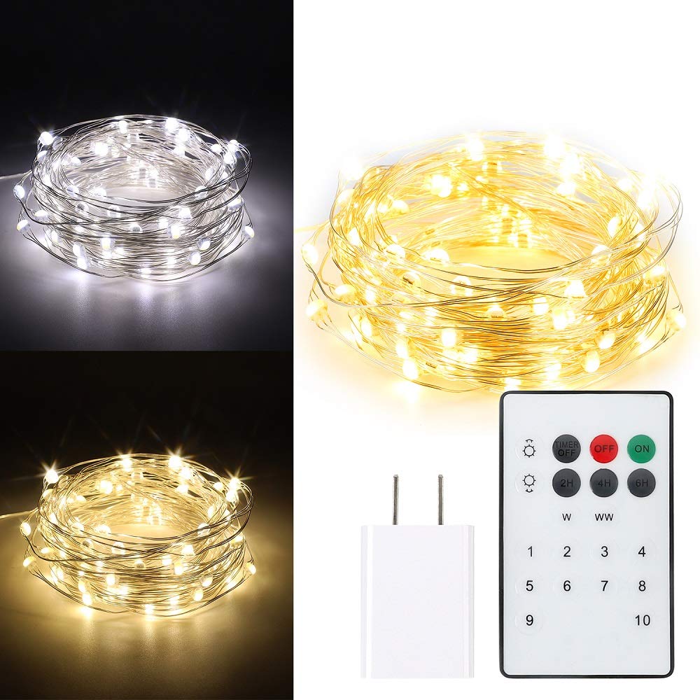 Fairy Lights Plug in, DualColor LED String Lights USB 10