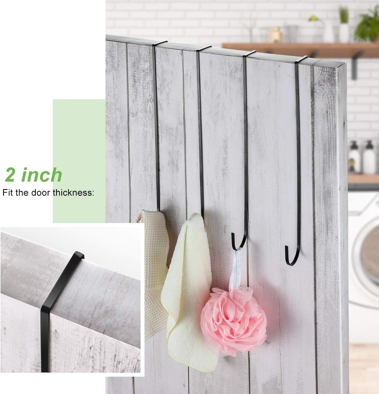 15 Inch Christmas Wreath Hanger Hooks Over Door Metal Hooks Practical Clothes Towel Hanger Hooks for Christmas Front Door Decorations (Black, 6 Pieces): Home & Kitchen