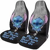 GENANY Cartoon Character 2 Front Car Seat Covers for Car Truck SUV, Christmas Car Gifts, Durable Bucket Seat Cover, Protective Interior Decor