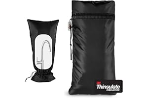 DEMEDO Outdoor Faucet Covers for Winter, 3M Thinsulate Insulation Faucet Freeze Protector, 18" H x 14" W for Garden Lawn Faucets & Yard Hydrant, Waterproof Insulated Spigot Cover Faucet Sock – Black