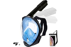 TYSONIR Foldable Snorkel mask, 180-degree Panoramic View, Waterproof and Anti-Fog, with Camera Stand, L/XL