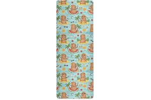 GOODOLD Summer Capybara Yoga Mat, 71 x 26 Inch Non-slip Yoga Mats Folding Travel Exercise Mat Indoor Outdoor Gym Pilates with