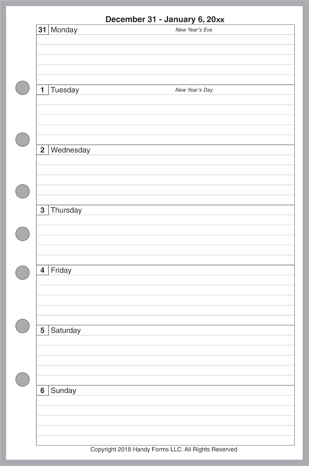 2019 Weekly Planner for 7 Ring Binders by Franklin Covey