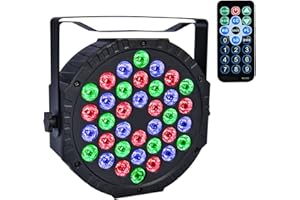 PIOLEACKFLEW Stage Lights 36 LED par Lights RGB Stage Lighting Uplights 7 Modes DJ Light Sound Activation & DMX Control with Remote Control Stage Light for Disco Wedding Party Event Club Bar Christmas
