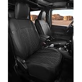 RIDEPOSH for Jeep Wrangler Leather Custom Car Seat Covers Full Set 4 Door | 2018-2026 JL, without Rear Cup Holder, Not for 4XE, Luxury Waterproof Protector, 40/60 Spilt, 5 Seats, Full Coverage, Durable