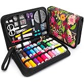 VelloStar Sewing Kit for Adults, Floral Needle and Thread Travel Repair Kit | Complete sewing kit with 24 thread colors, 30 needles, scissors and a seam ripper for quick clothing repairs