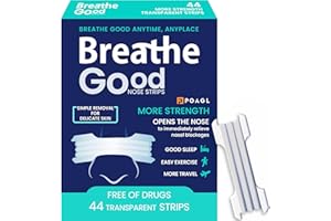 POAGL 44 Strong Nasal Strips for Snoring - Extra Strength Nose Snore Stop Solution for Men and Women Sensitive Skin Better Breathe Sleeping Aid Right Left Passage Inflow Rite Clear (44 Count)