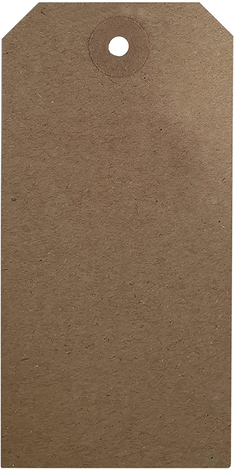 Swift Unstrung Tags Brown Reinforced Card Clothing Parcel Label Gift Swing Tickets Kraft Price Labelling 120mm x 60mm (Pack of 500)