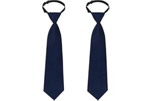 Sucrain 2pcs Boy's Necktie Pre-tied Adjustable Neck Strap Tie for Wedding Graduation School Uniforms