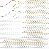 600Pcs Earring Hooks Earring Making Supplies Kit Includes French Earrings Hooks Ear Wire and Earrings Backs Jewelry Findings(Silver & Gold)