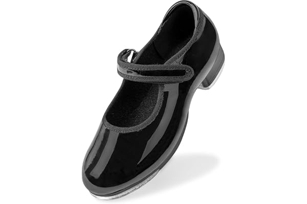 Stelle Tap Shoes for Girls Toddler Boys Dance Shoes | Easy-clean design, Rounded toe, Padded heel collar, Clear tap sound, Cushioned insole, Hook-and-loop strap