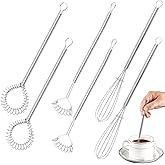 Ainvhh 6 PCS Mini Whisk Set, Stainless Steel Spring Whisk, Cooking Gadget for Blending, Whisking, Beating, Stirring, Gravy