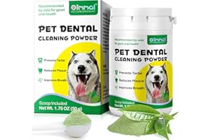 AKARENI Teeth Cleaning Powder for Dogs, Dog Breath Freshener, Dental Powder for Dogs Teeth with Probiotics Help Reduce Bad Breath, Plaque Tartar Remover, Dog Tooth Powder for Small, Medium, Large Dogs 50g
