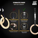 GRAVITY FITNESS Wooden Gymnastic Rings 28mm with Adjustable Straps Buckle view 4
