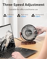 SWEETFULL Desk Fan Small USB Silent 3 Speeds 360° Adjustable Black view 2
