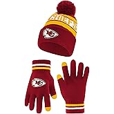 Ultra Game Adults NFL Official Super Soft Winter Beanie Knit Hat With Warm Touch Screen Gloves